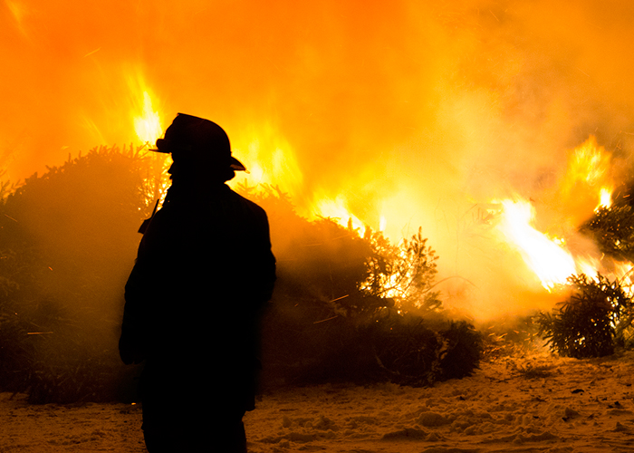 Fire fighter silouette